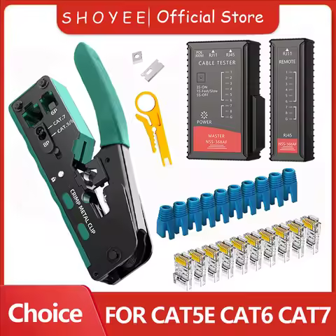 New Rj45 Rj12 Rj11 Pass Through Crimp Plier Cat7 Cat6 Cat6A Cat5 Cat5e Stripping Crimping Tool with 