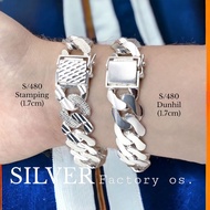 💥PROMO💥 #S480 - 1.7cm Silver 925 Bangle - Gelang Tangan Perak 925 Untuk Lelaki ( 100% Original Silver) Men Bracelet