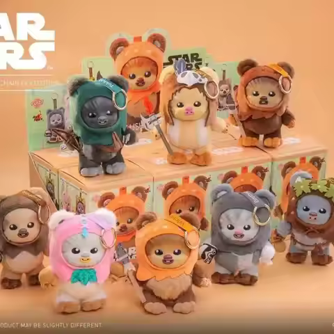 New Hot Official Licensed Hot Toys Star Wars Ewok Cosbi Keychain Blind Box Cute Collectible Mini Fig