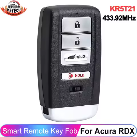 KEYECU FCC ID: KR5T21 433.92MHz For Acura RDX 2019 2020 2021 Smart Car Remote Key ID47 Chip P/N: 721