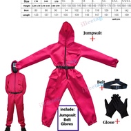 Squid game การ์ดเกมปลาหมึกและชุดคนด้านหน้าจัมป์สูทผู้ใหญ่ชุดตัวละครชุดคอสเพลย์ฮัลโลวีนการเล่นบทบาท