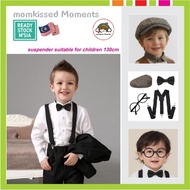 🎀🇲🇾Stock🎀 Children Suspender Bowtie Costume Kid Bow Tie Cap Hat Gatsby Gangster Retro Accessories