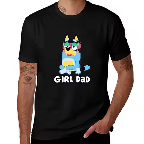 Girl Dad-Bluey Inspired Design T-Shirt quick drying plain valentines boutique clothes funny costumes