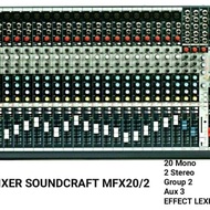 Mixer Audio Soundcraft MFX20/2 TERBAIK