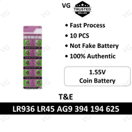 T&E LR936 AG9 394 LR45 SR936SW SR45 394 194 1161SO 625 1.55V miniature watch battery batteri jam bat