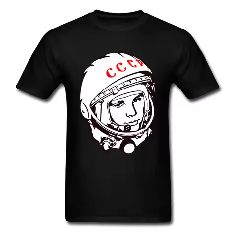 USSR CCCP Russian Soviet Tshirt Cosmonaut Yuri Gagarin Men Tees Brand New Fashion Casual Tops Tees F