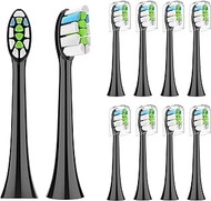 Replacement Toothbrush Heads for Philips Sonicare：10 Pack Soft Replacement Electric Brush Head Compatible with Phillips Sonicare Plaque Control Snap-on(with Protective Cover)