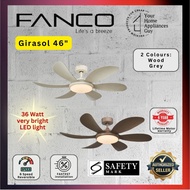 FANCO GIRASOL 46" DC Motor Ceiling Fan with 36W 3 Tone LED Light Kit and Remote Control | Installation Av