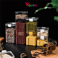 VOOVA Toples Kotak Snack Kedap Udara Penyimpanan Bening Cereal Kontainer Makanan Food Storage Jar Co