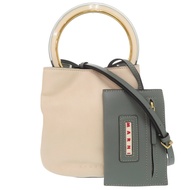 Marni Panier SCMP001801 兩用水桶包 米色皮革 0019 [二手] MARNI