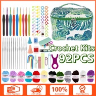 【92-PCS】Beginner Crochet Kit For Adults Knitting Starter Kit Adults And Kids Complete Crochet Kit Cr