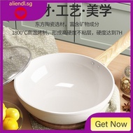 [48H Shipping]New Style Non-Stick Pan White Ceramic Non-Stick Pan Wok Household Wok Pan Non-Stick Gas Stove Gas Stove Induction Cooker Universal Pan