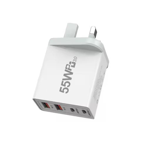 55W GaN USB Charger Fast Charging EU/US/UK/AU Plug Phone Charger For iPhone Xiaomi Samsung QC 3.0 Ty
