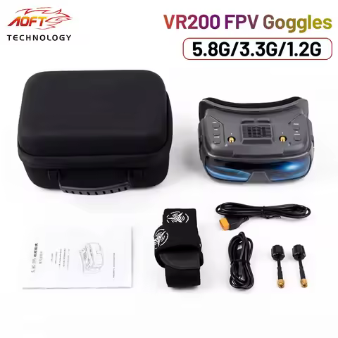 VR200 3.5inch FPV Goggles 5.8G/3.3G/1.2G Analog with DVR 1024x600px IPS Screen 40CH for Analog FPV R