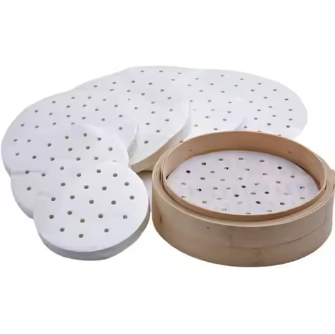 50/100pcs 7/8/9 Inch Air Fryer Round Air Fryer Paper Liners Disposable Baking Sheets Perforated Parc