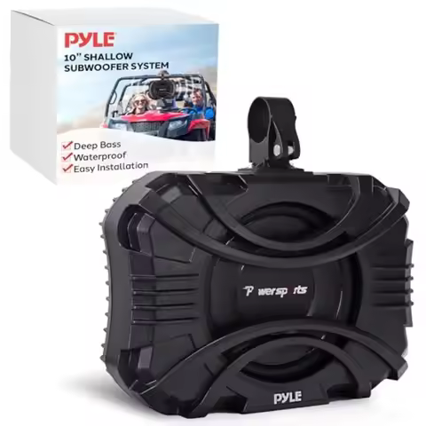 10 Inch Subwoofer System - 400 Watts Passive Subwoofer for Marine and Powersports, Quick-Mount, Wate