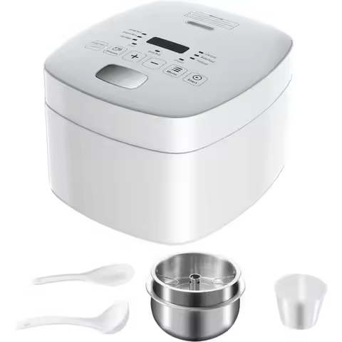 Low Carb Rice Cooker Stainless Steel Inner Pot, Stainless Steel Rice Cooker Small 5 Cup, LED Display