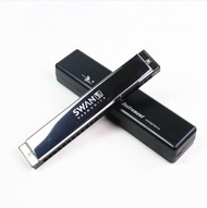 ฮาร์โมนิก้า สีเงิน ฮาโมนิก้าคีย์C เม้าออแกนขนาด24ช่อง เมาท์ออแกน SILVER Harmonica  Swan  24holes Har