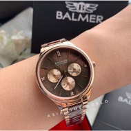 BALMER | 8157M RG-10 Multifunction Women Watch Mother of Pearl Dial Two-tone Ceramic Stainless Steel Sapphire Crystal