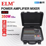 ELM KQ-8 Power Amplifier Mixer, Portable 8-Channel Mixer with Built-in Amp for Camping, Weddings & R