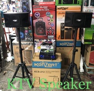 Konzert KCS-212 Speaker and Amplifier Speaker System 150watts with BT/USB/FM with 2 speaker stand FR