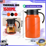 1500ML Large Thermal Flask – 316 Stainless Steel Insulated Jug for Coffee or Water