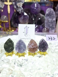 小恐龍蛋軟糖紫水晶套裝(4粒)送金屬皇冠底座套裝no.232