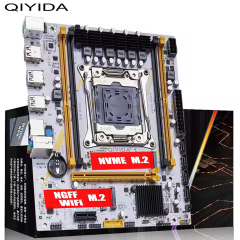 Qiyida X99 Motherboard Slot LGA2011-3 NVME M.2 SSD USB3.0 Support DDR4 Memory and Xeon E5 V3 V4 Proc