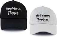Fiance and Fiancee Hats for Men Women, Adjustable Embroidered Couples Baseball Cap