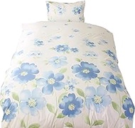 Merry Night FF12113-76 Duvet Cover, Watercolor Flower, Blue, Single Long, Approx. 59.1 x 82.7 inches