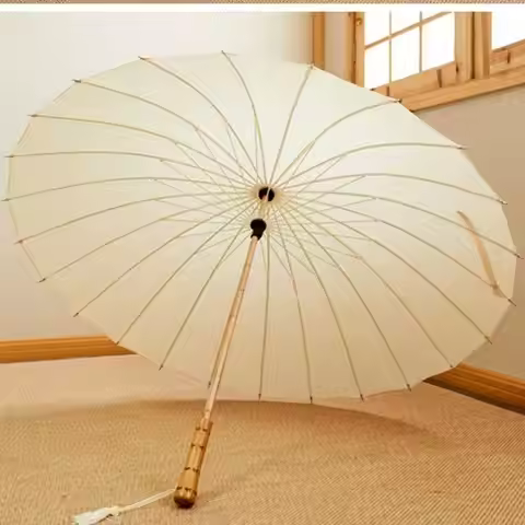 Japanese Style 24 Bone Mori-inspired Retro Minimalist Straight-handled Long Umbrella Fiber Bone Tren