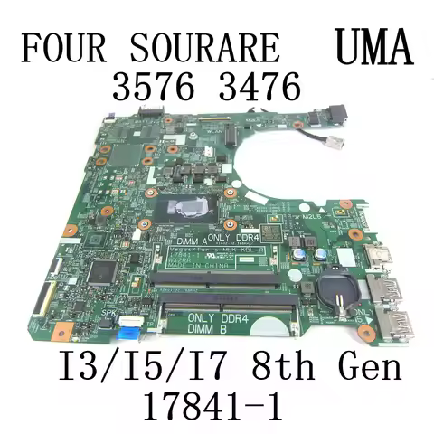 For Dell Inspiron 3476 3576 Laptop Motherboard with I3/I5/I7 8th Gen CPU 17841-1 Mainboard UMA