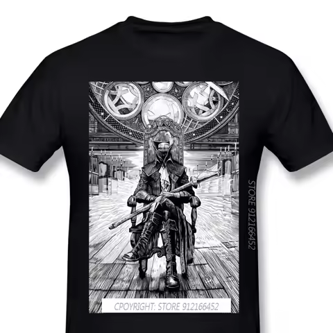 Fashion Lady Maria Clothes Design Bloodborne Halloween Horrible Games 100% Cotton Camiseta Men T-Shi