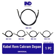 Kabel Rem Cakram Depan 60 90 95 100 130 Cm Universal Untuk Semua Jenis Motor Selang Slang Hitam 60cm 90cm 95cm 100cm 130 cm Vario 110 125 150 160 LED Beat FI Pop Street Sporty eSP Deluxe Mio Lama Old S Z M3 GT Scoopy Spacy NMAX PCX Supra Grand Xride