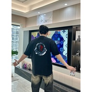 Mo * ier Graffiti logo logo Print Casual Short Sleeve Men Women Loose Round Neck T-Shirt