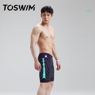 ชุดว่ายน้ำแข่งมืออาชีพ TOSWIM ป้องกันความอึดอัดใจแห้งเร็วน้ำพุร้อนกางเกงชายหาด2023ของผู้ชาย
