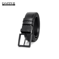 DAPPER เข็มขัดหนัง Carbon Fiber Matte Reversible Belt สีดำ ใส่ได้ 2 ด้าน