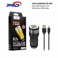 JH SAVER MOBIL PRO SP-202 + MICRO USB TYPE C CABLE 2 USB 2.1A CAR CHARGER SP202