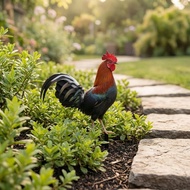 Acrylic Garden Insert Printed Cockerel Garden Sign Double-Sided Yard Sign Lightweight Cockerel Yard 