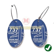 GANTUNGAN Boeing 737 Airplane Keychain Blue Airplane Keychain