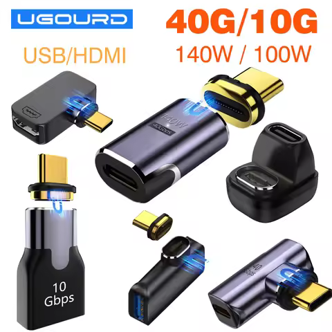 Magnetic Type-C OTG Thunderbolt4 Adapter Type-C TO C To USB-A To HDMI DP VGA To Rj45 Adapter PD100W 