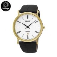 SEIKO Premier SKP396P1 Quartz ST.Steel Sapphire White Dial Leather Men Watch