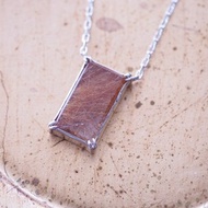 長型紅銅鈦晶 手工純銀項鍊 Copper Golden Rutile quartz