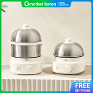 THEONLY | All Stainless Steel Mini Cube 2-Tier Electric Egg Steamer with Timer Soft-Boiled Egg Cooke