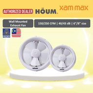 HOUM GE150 GE250 6inch 8inch Glass Wall Washroom Toilet Kitchen Guest Room Exhaust Fan / Airgard / K