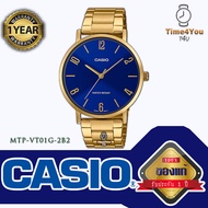 ของแท้100% นาฬิกา คาสิโอ CASIO รุ่น MTP-VT01G-2B2 นาฬิกาข้อมือ นาฬิกาผู้ชาย สายสแตนเลส  ประกัน1ปี ร้าน Time4You T4U