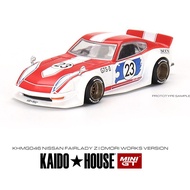 Minigt 1:64 KAO nhà Datsun 510 Fairlady Z màu xanh R34 JDM xe hợp kim mô hình