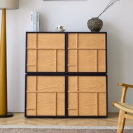 Locker Cabinet Antique Bedside Table Solid Wood Bucket Storage Module Combination Card Door Cabinet 