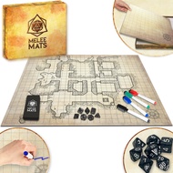 Melee Mats DND Map Starter Kit for Dungeons & Dragons Game - 23” x 27" Double Sided, Wet/Dry Erase B