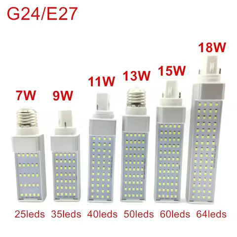 7W 9W 11W 13W 15W 18W G24 LED Bulb E27 Light Bulb Bombillas Light Replace Fluorescent Lamp AC85-265V